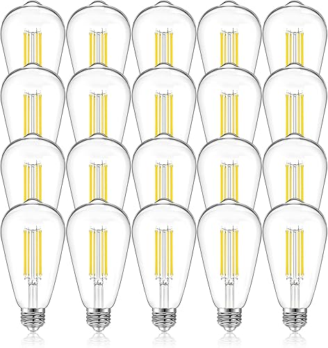 Miniatura 11 de DAYBETTER Paquete de 10 bombillas LED Edison vintage, bombilla LED regulable E26, equivalente a 60 vatios, bombillas de luz LED de filamento antiguo