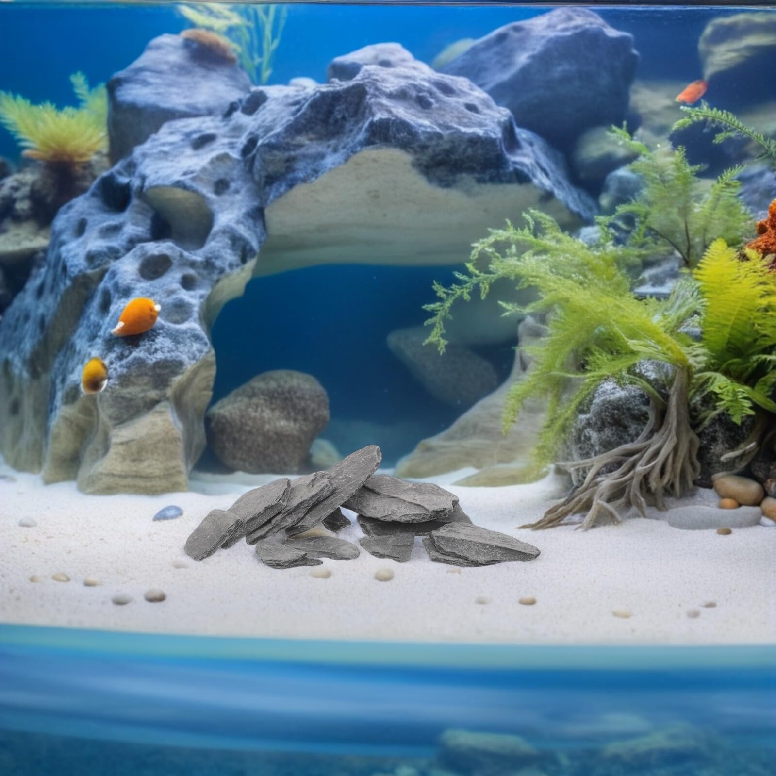 Natürliche Flussbecken Dekorationssteine in Unregelmäßiger Form für Aquarium und Gartenteich Robust und Vielseitig Einsetzbar