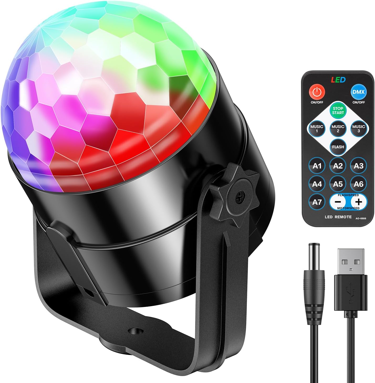 Luditek Sound Activated Party Lights with Remote Control Dj Lighting