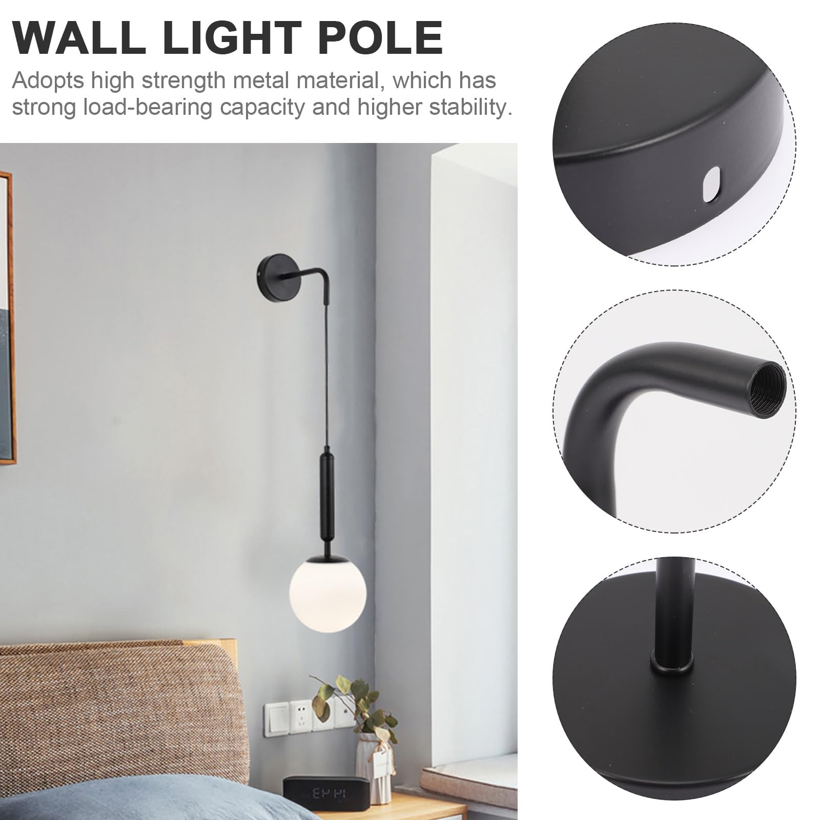 DOITOOL 1ensemble Support Mural Pour Lampe Accessoire Éclairage Élégant Installation Facile Et Stabilité Optimale Pour Applique Murale