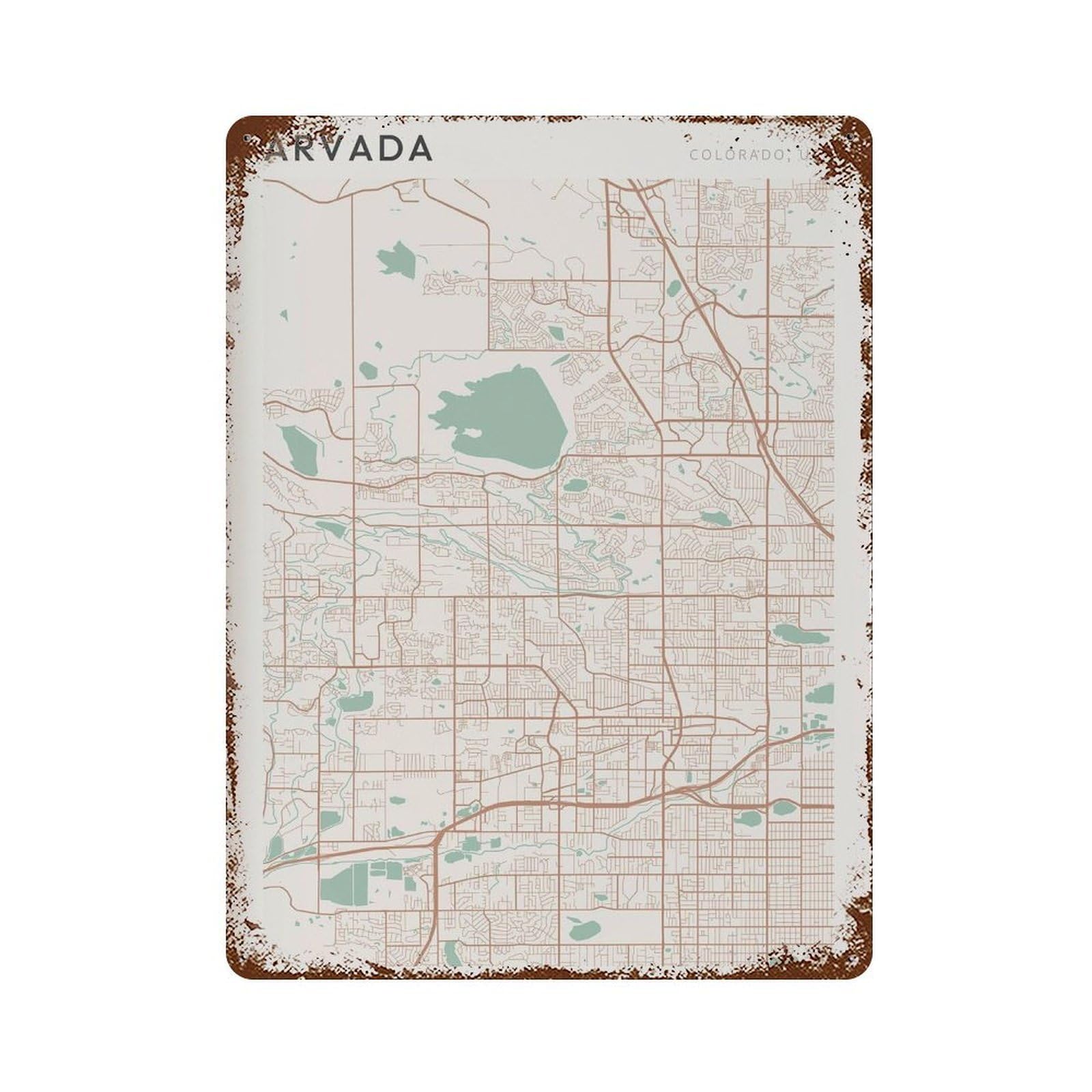 xiaoxiaoshen Arvada Map Colorado Travel Gift Farmhouse Decor (2) Wall Decor Art Metal Tin Poster Modern Home Decor Art Home Bar Shop Decorations Vintage Sign 40x30cm