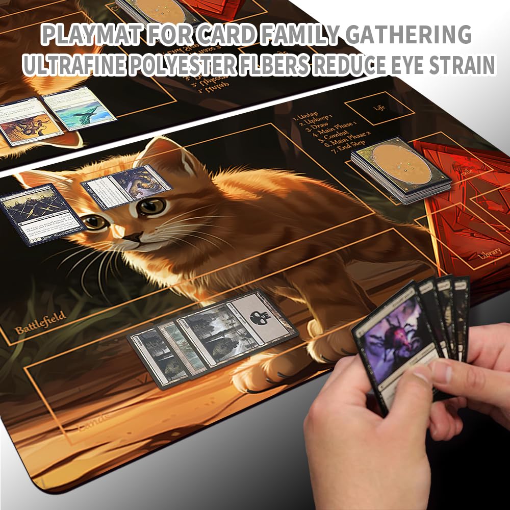 Board Game MTG Playmat + Free Waterproof Bag, Stitched Edges, Smooth Rubber Surface - Image 3