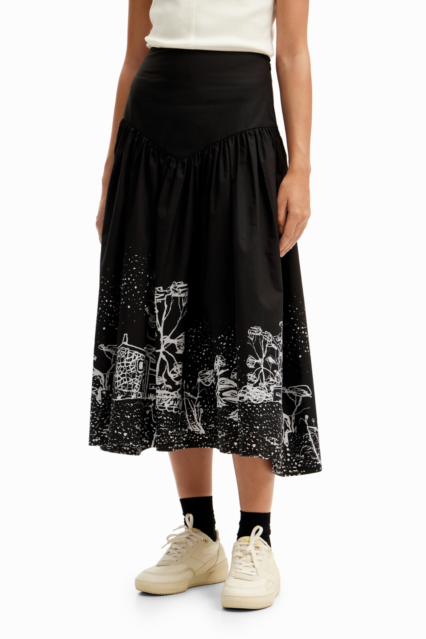 Desigual Women's FAL_Salerno, 2000 Negro, L Skirt, Black, Groß