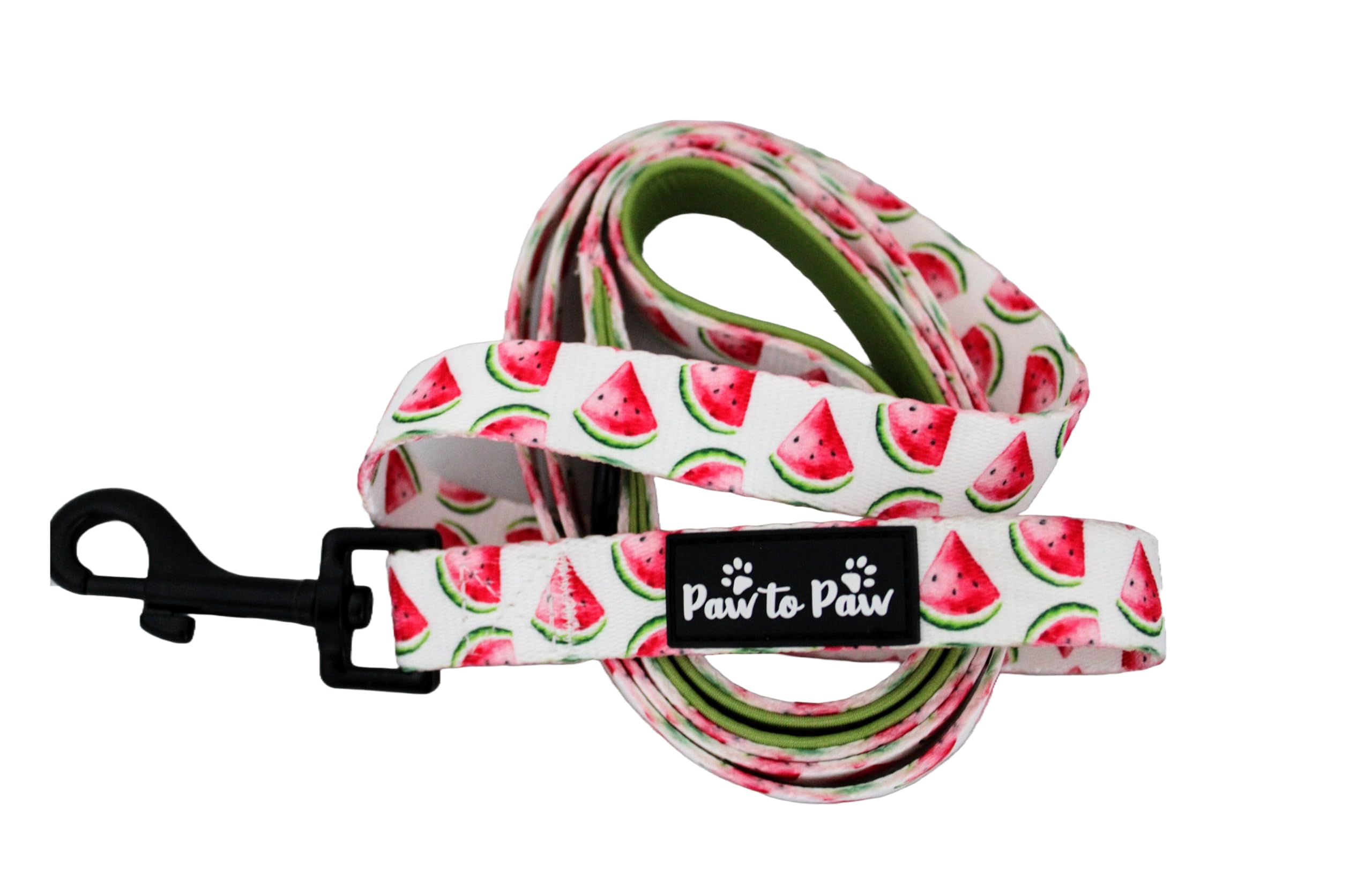 Amazing soft watermelon padded dog lead, comfortable handle, stylish cute design, long dog lead 152cm (small)