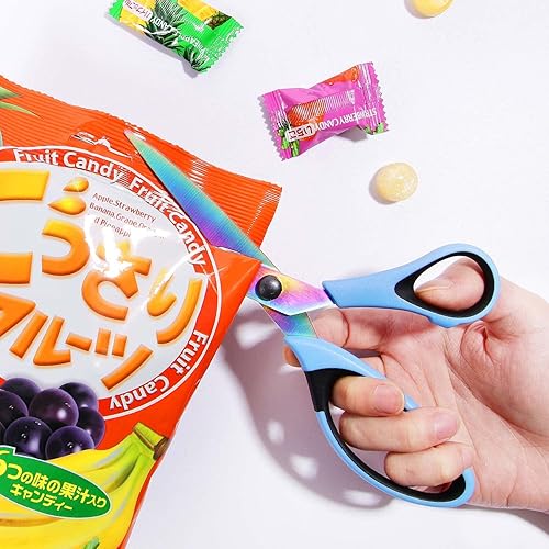 Miniatura 8 de Tijeras de 8.5 pulgadas para todo uso, tijeras multiusos, paquete de 3 tijeras de hoja ultra afiladas a granel, tijeras resistentes de agarre cómodo