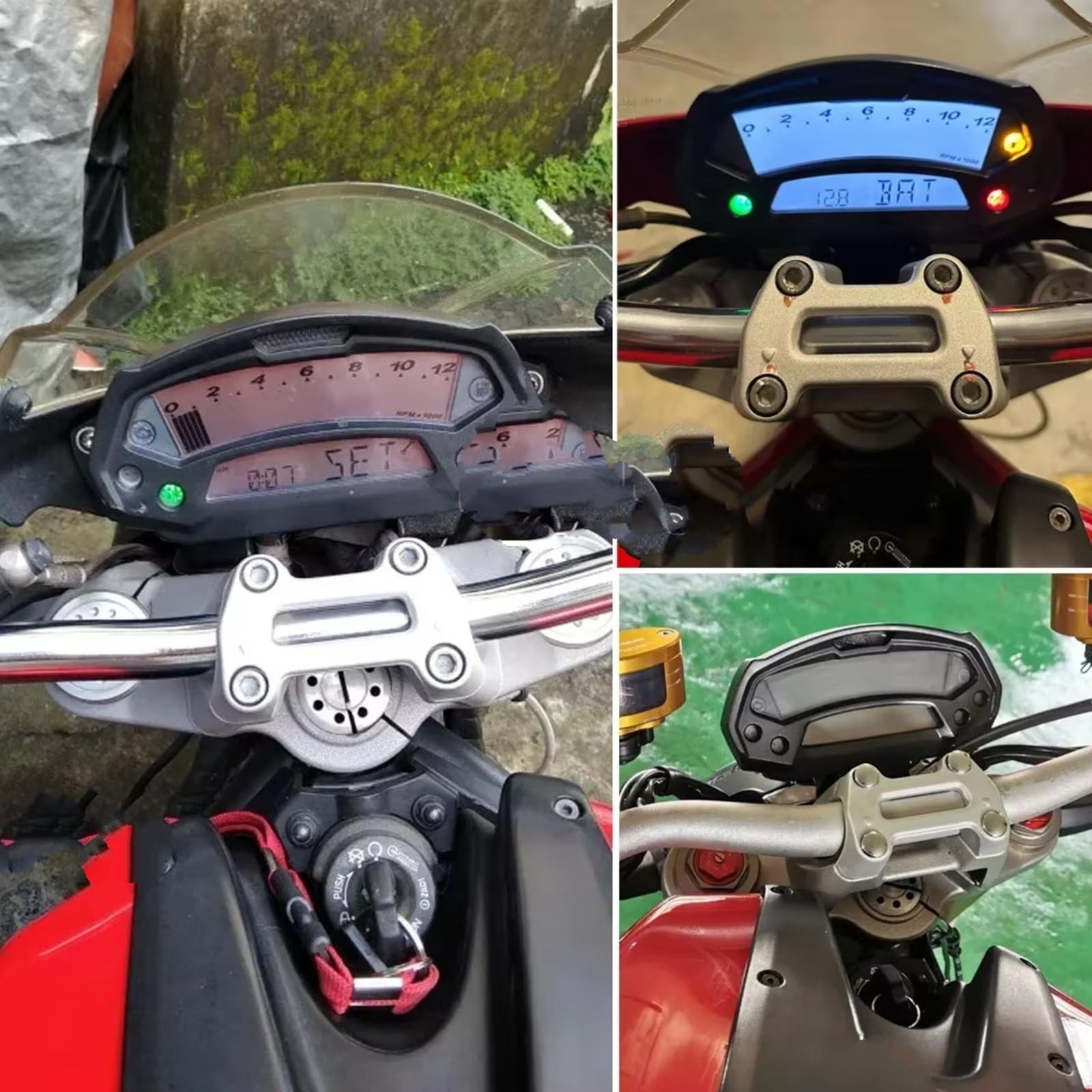 Compatibile con Ducati per Monster 696 796 795 659 per 1100 per Evo Alloggiamento Pannello Strumenti Moto Tachimetro Contagiri Indicatori Copertura Esterna Moto Meter Custodia(1 Set)