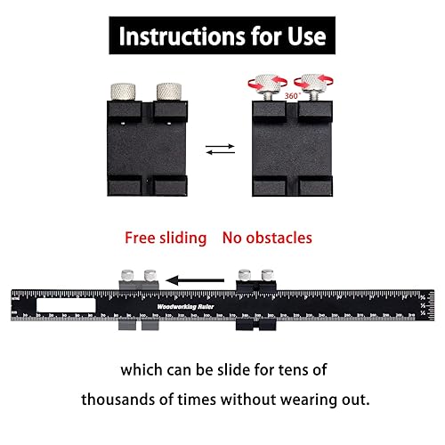 Miniatura 4 de Regla de bolsillo de 8 pulgadas, regla de metal negro de precisión flexible, regla profesional para carpintería, herramienta de dibujo de borde