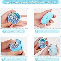 Vista 2 de MGZNMTY Funda de silicona compatible con la máquina virtual Tamagotchi Pix para mascotas con correa de mano (azul)