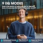 DOQAUS Casque Bluetooth sans fil sur oreille, 90H Temps de jeu & Personnalisé de l'application 9 EQ, BT 5.4 HiFi Casque audio stéréo avec mousse de mémoire douce pour le voyage, Gym & Jours par jour