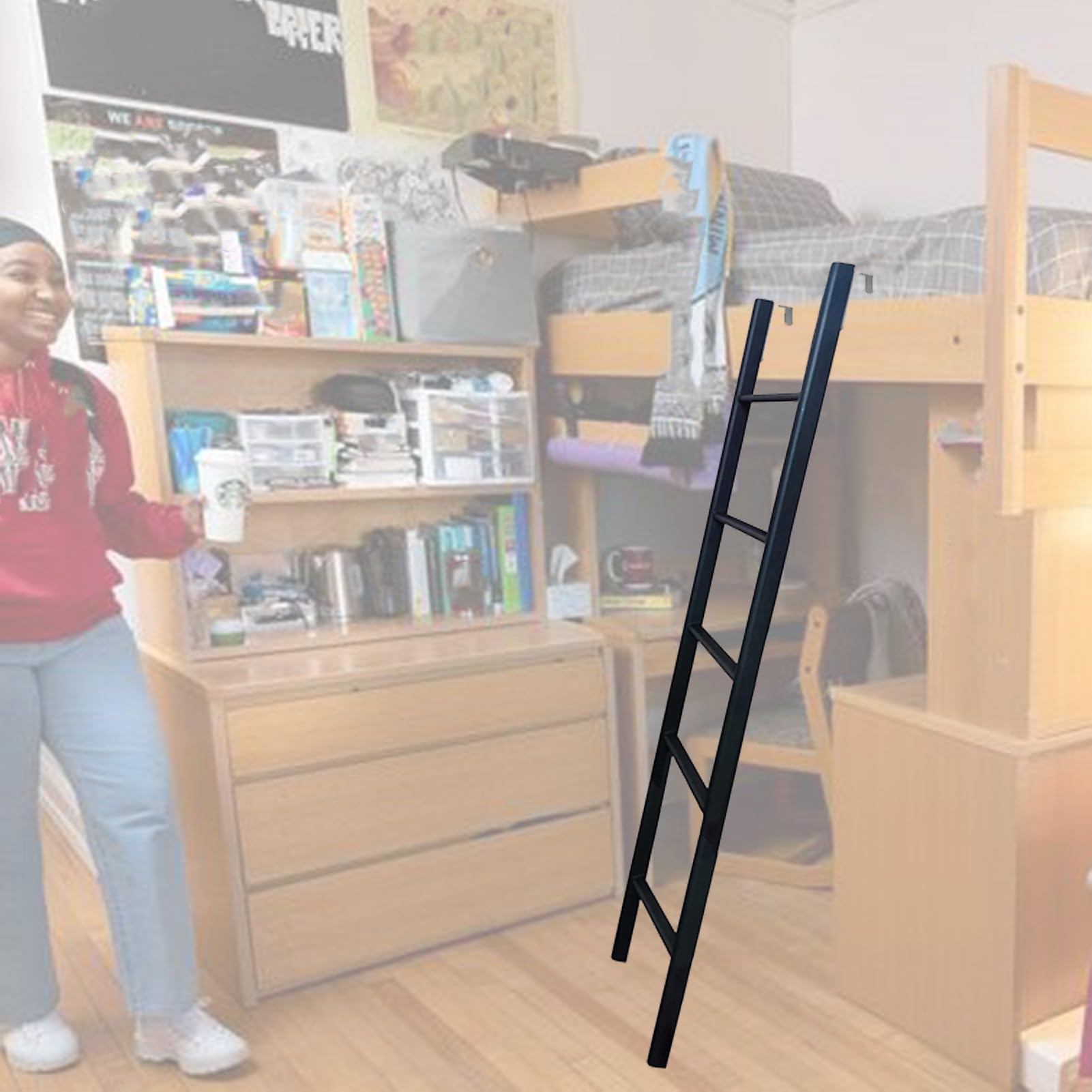 Échelle lit superposé 150cm pour remplacer un escalier encombrant de dortoir