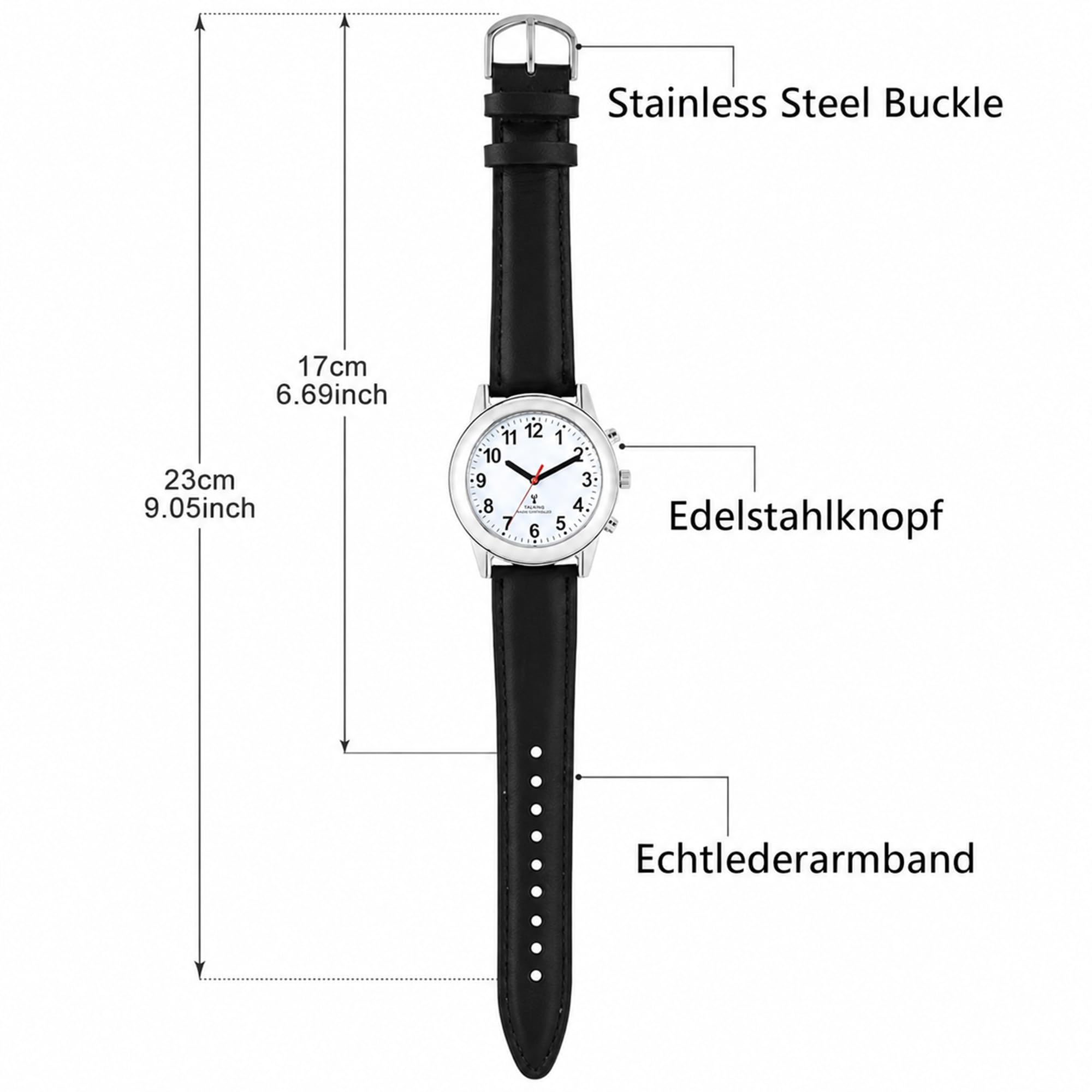 Sprechende Uhr für Herren für Blinde Senioren mit Sehbehinderung