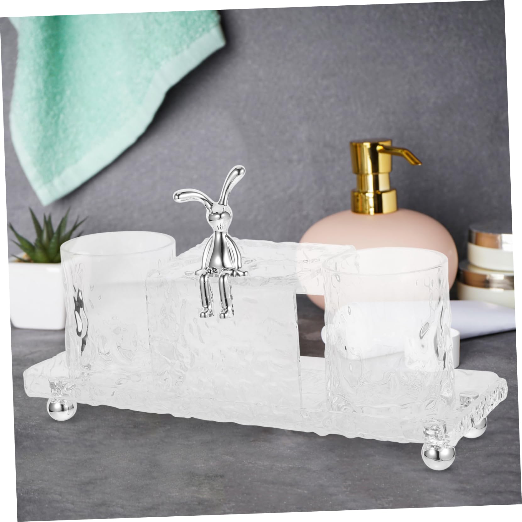 Alipis 1 Ensemble Porte-Brosse à Dents Hygiène Salle De Bains Bouche Présentoir De Salle De Bain Organisateur De Pinceaux De Maquillage Support De Dentifrice Brosse à Dents Acrylique
