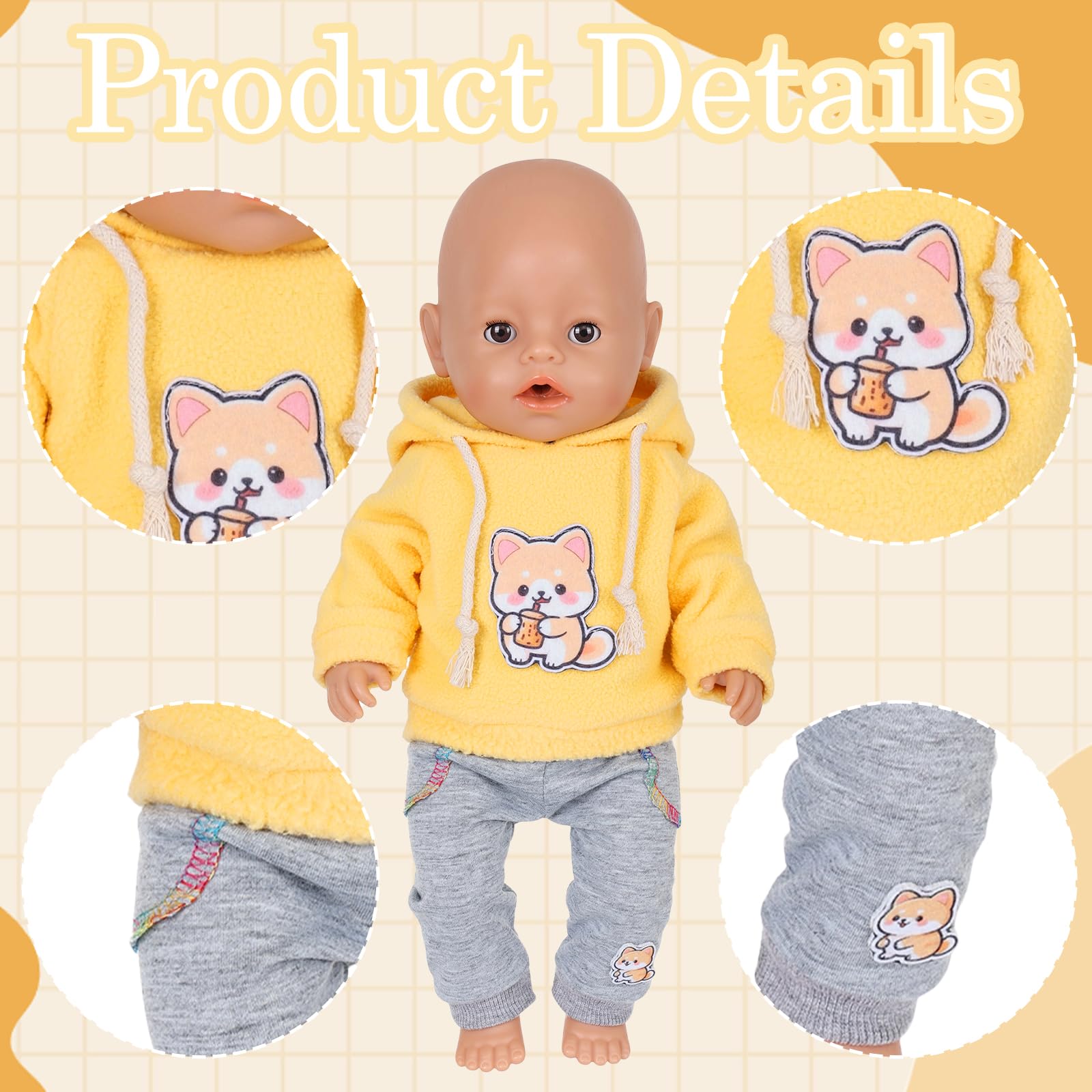 Baby Dolls Clothes Outfit for Newborn Baby 35-43 cm Doll 14 Inch 16 Inch 17 Inch Baby Doll - Image 4