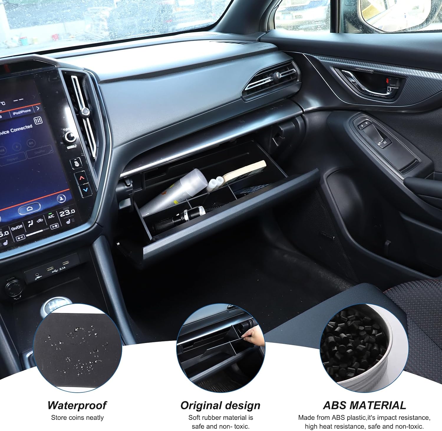 Glove Box Divider Organizer Car Accessories Insert Box Fit for Subaru Crosstrek 2024/ Subaru WRX 2022-2024 Car Glove Compartment Tray