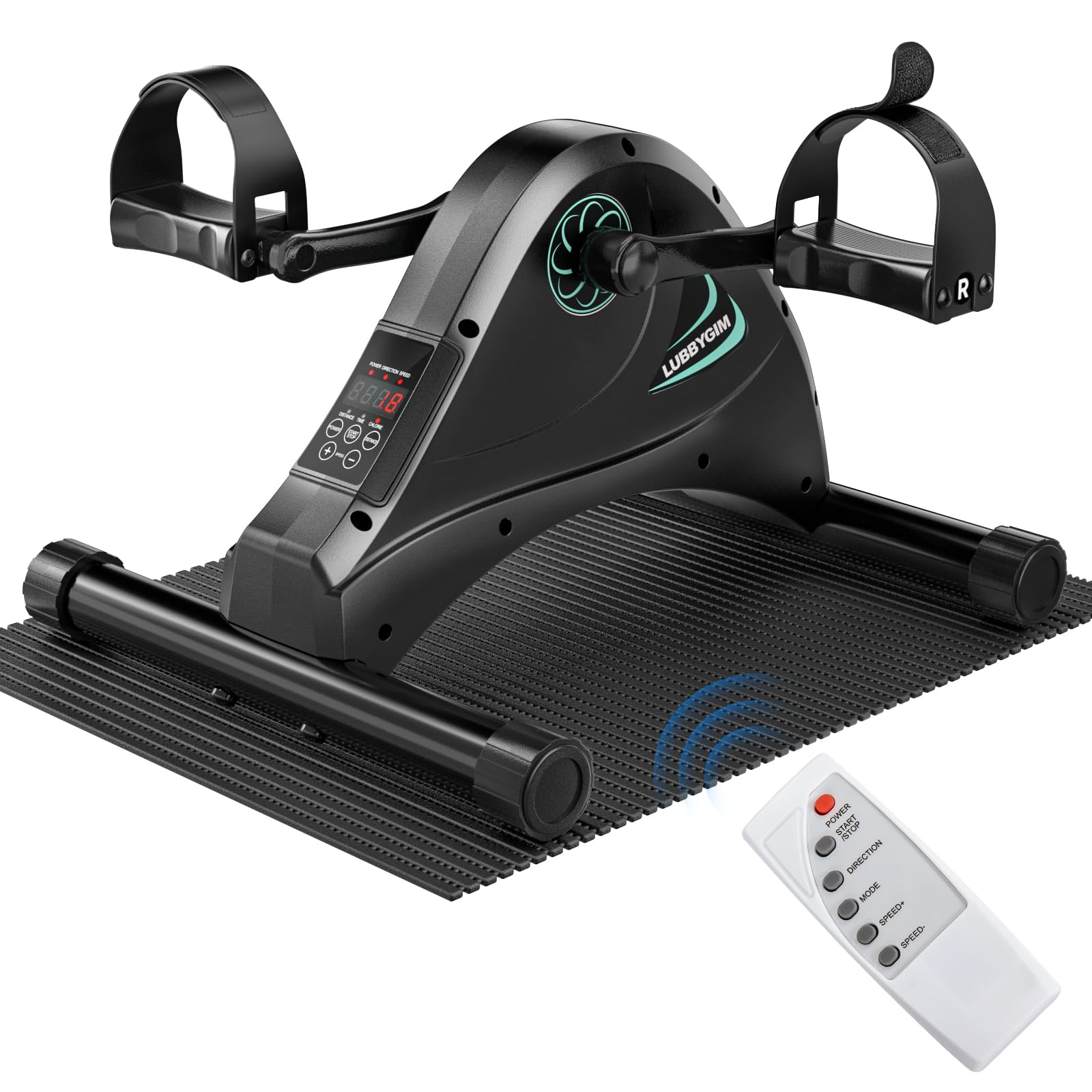 Photo 1 of LUBBYGIM Mini Exercise Bike, Under Desk Bike Pedal Exerciser for Seniors & Physical Therapy, Electric Motorized Foot Pedal Machine for Arm and Leg Fitness, 6 Speed Levels (Black)