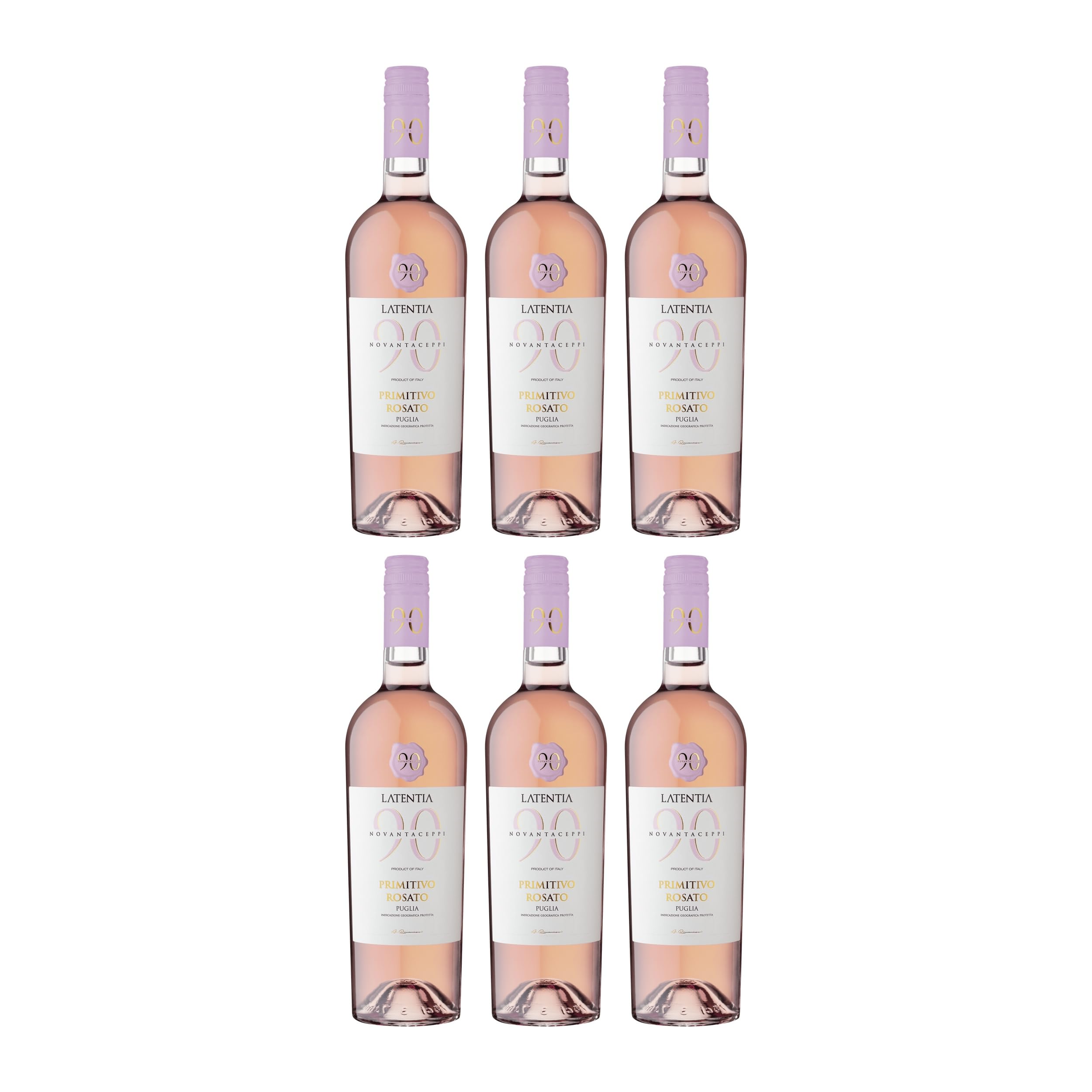 Novantaceppi Primitivo Rosato Puglia IGT Roséwein Rosé Trocken Italien inkl. FeinWert E-Book (6 x 0.75 l)