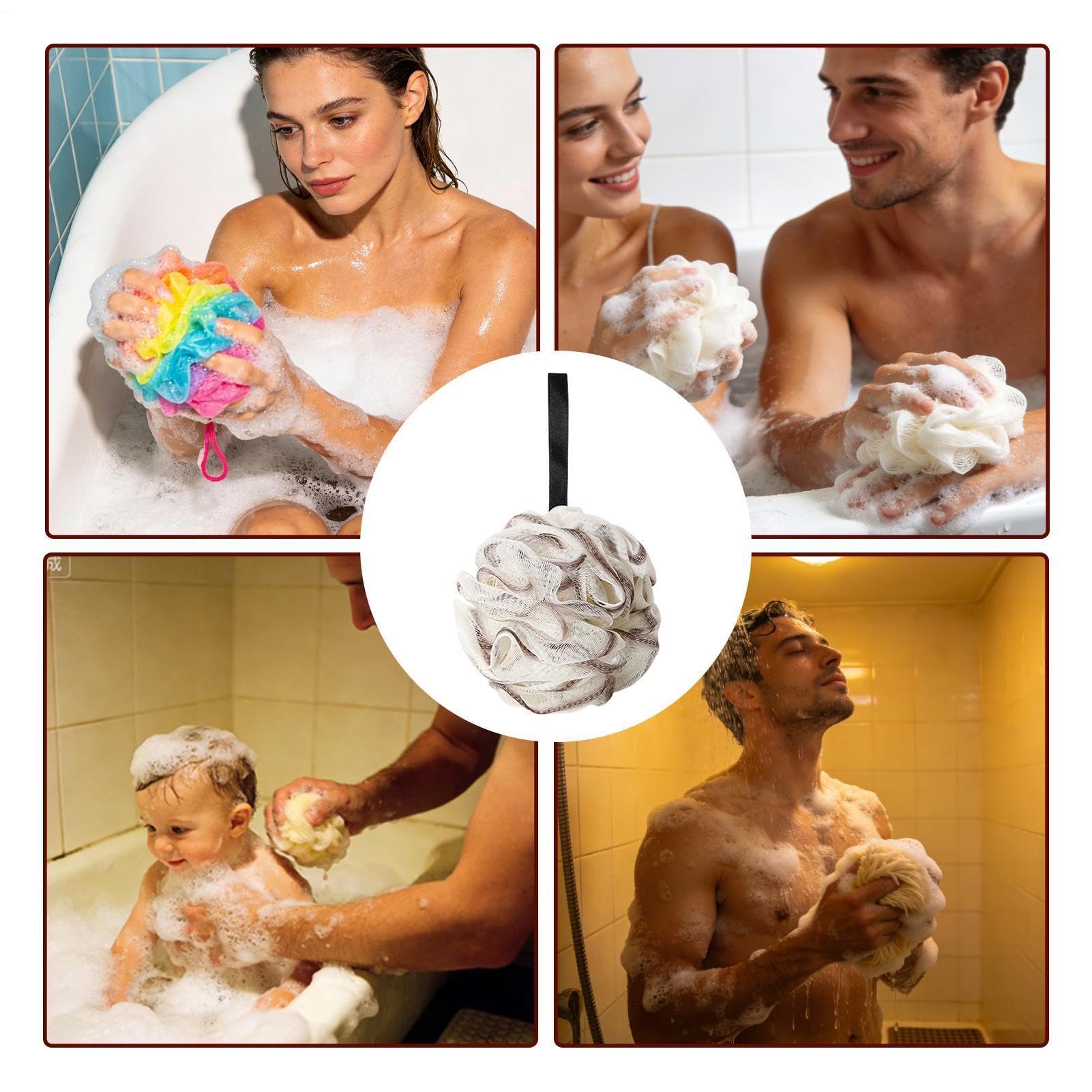 Gąbka Loofah, delikatna pianka z drobnej siatki, duża gąbka pod prysznic, dla kobiet, mężczyzn, rodziny, podróży, łazienki, spa, domu, hotelu