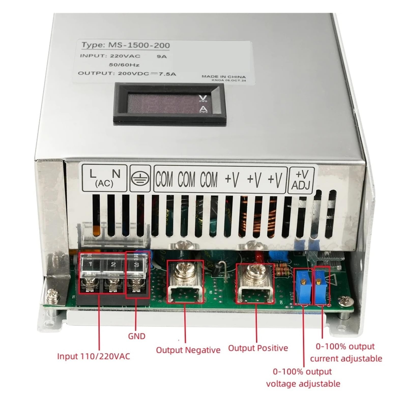 Alimentatore switching con display digitale regolabile