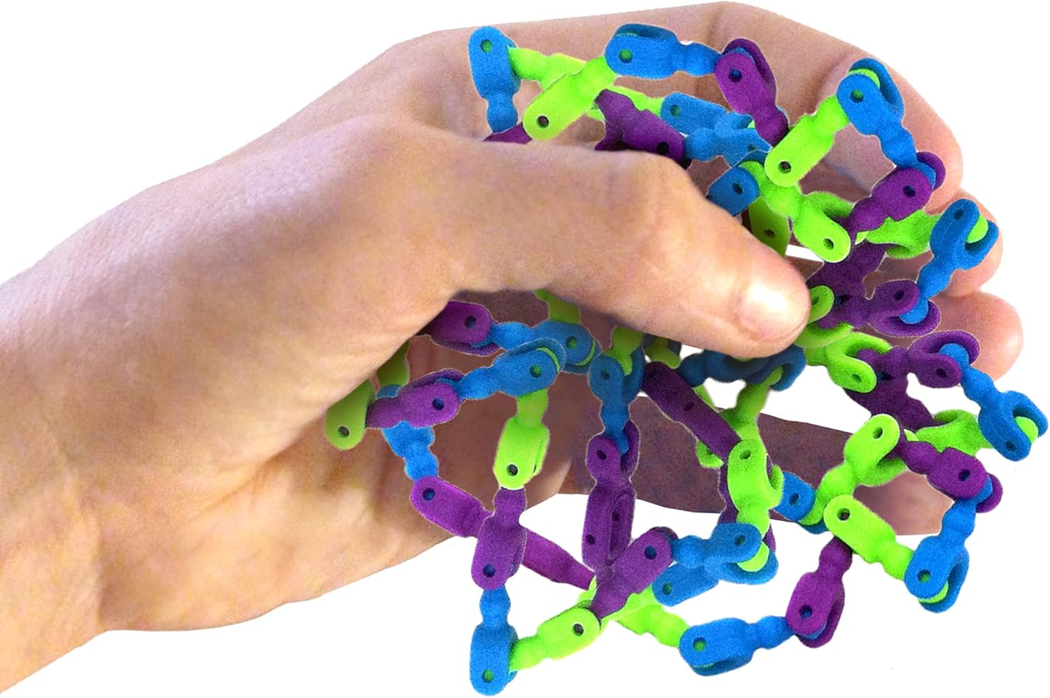 Twiddle Fidget Toy in Multiple Colors, Over 2' of Fun Novelty, Blue, Green and Purple