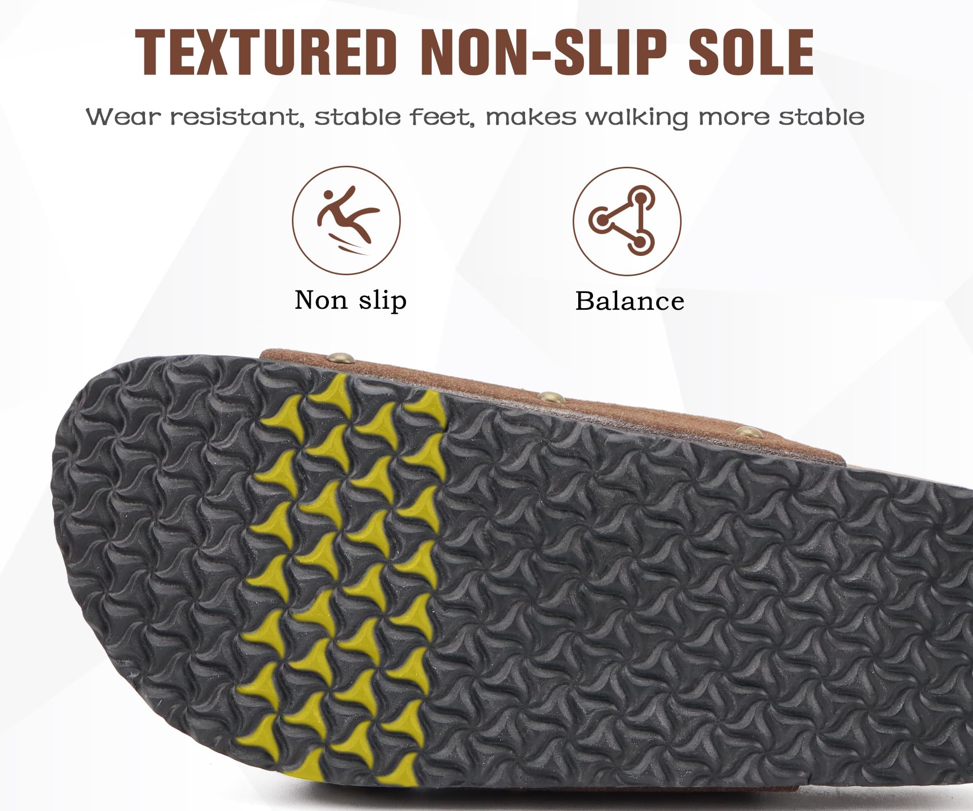 ONCAI Mules Sandalias para Hombre con Punta Abierta, Cuero Cómodas de Playa con Hebilla Zuecos Sandalias para Hombre Verano Zapatillas de corcho para Caballeros
