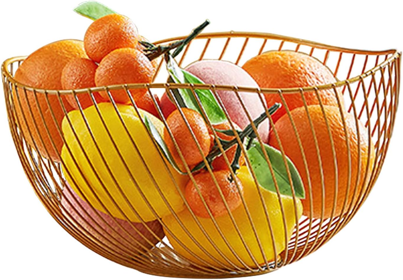 CAM2 Golden Fruit Basket, Wire Fruit Basket, Fruit Bowl, Decorative Stand for Fruit, Storage for Vegetable Snack Bread（golden）