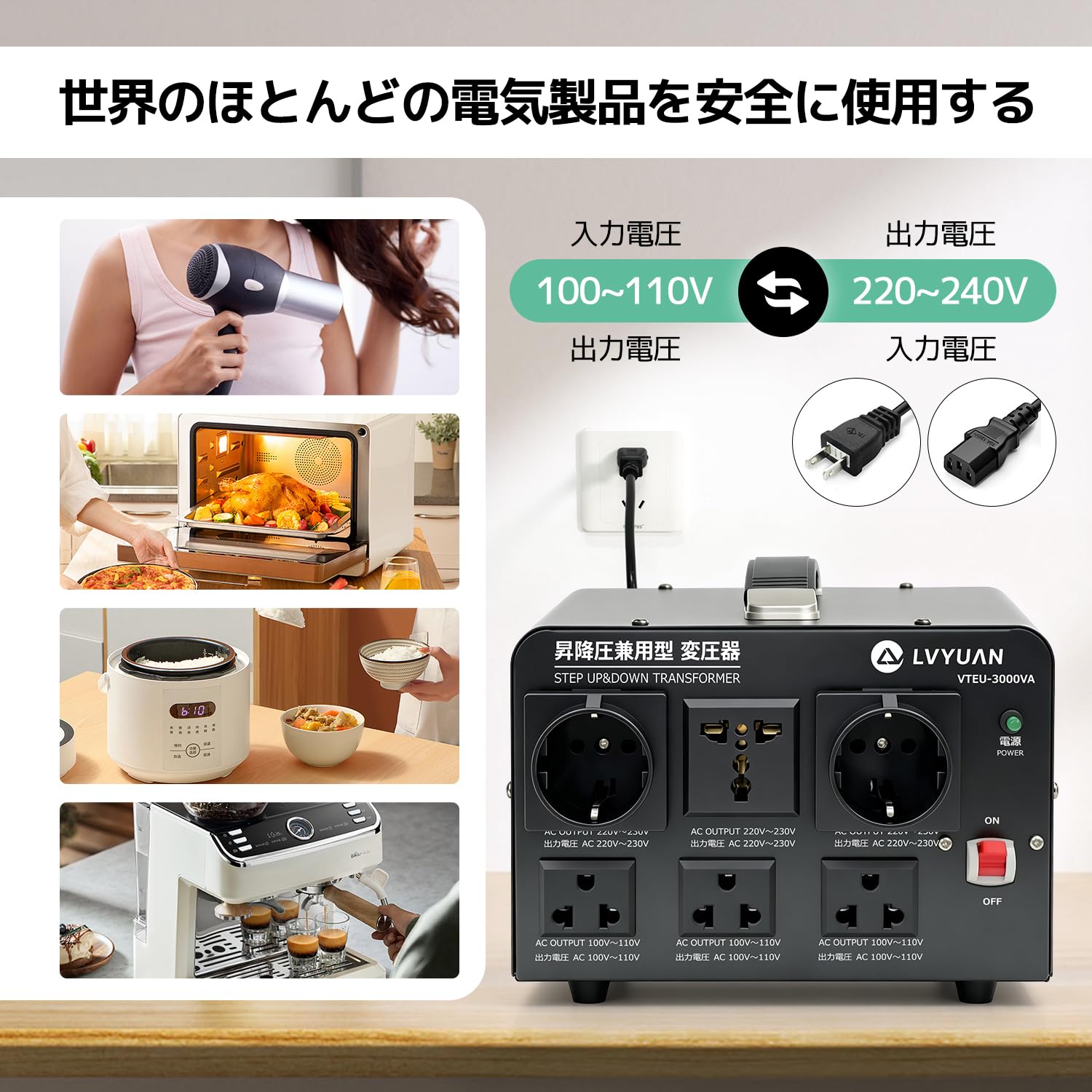 Amazon.co.jp: LVYUAN（リョクエン）アップトランス ダウントランス