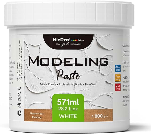 Nicpro High-Density Structural Modeling Paste for 3D Texture Art (571ml)