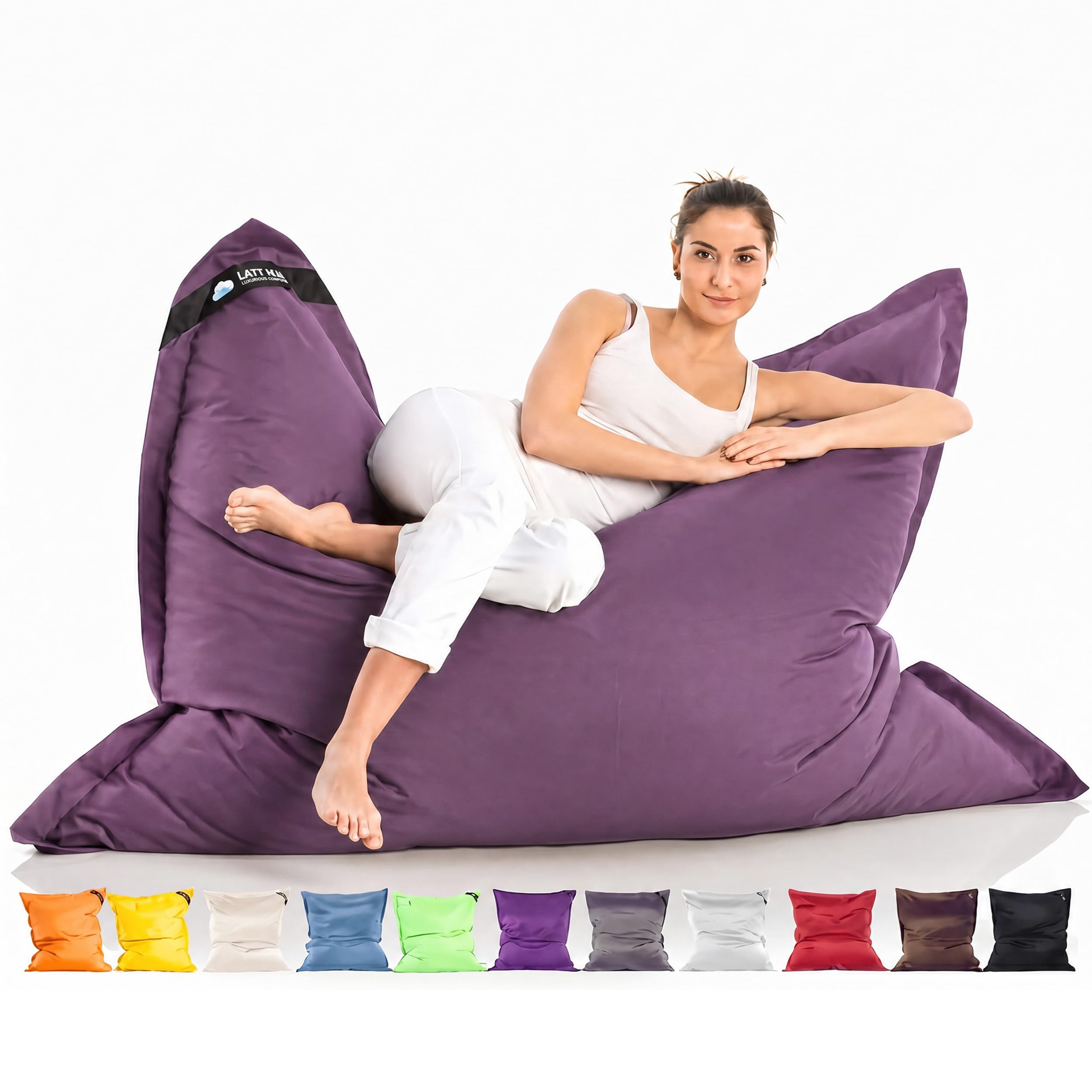 LAZY BAG® XXL Bean Bag Chair 180x140 cm – Washable Cover, Indoor/Outdoor