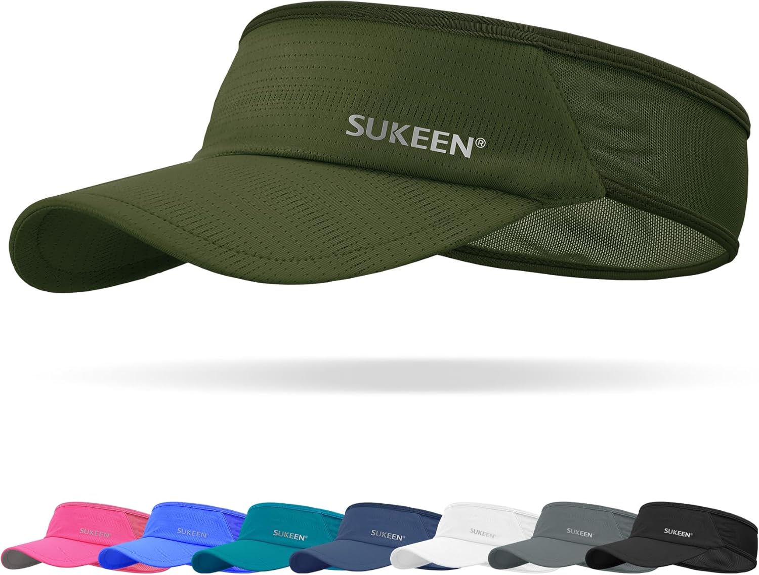 Sukeen Sports Sun Visor Men Women Lightweight Packable Cooling Stretchy Visor Hat for Running, Tennis, Golf