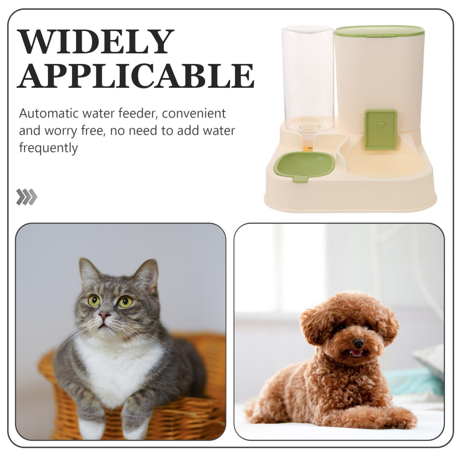 Dispenser Grande e Gatti Acqua per Cani per Cibo Automatico Capacità | Bottiglia Acqua Trasparente, Separazione Secco e Umido, Materiale Pp, 1, 3 l Acqua e 2, 3 l Cibo