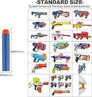 Vista 3 de Balas de Dardos Compatibles con Nerf N Strike Blaster, Compatibles con Todos los Lanzadores de la Serie Elite 2.0 Azul (100 Azul)