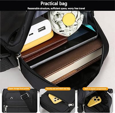 Lightweight Men's Shoulder Bag Waterproof Crossbody Sling Bag