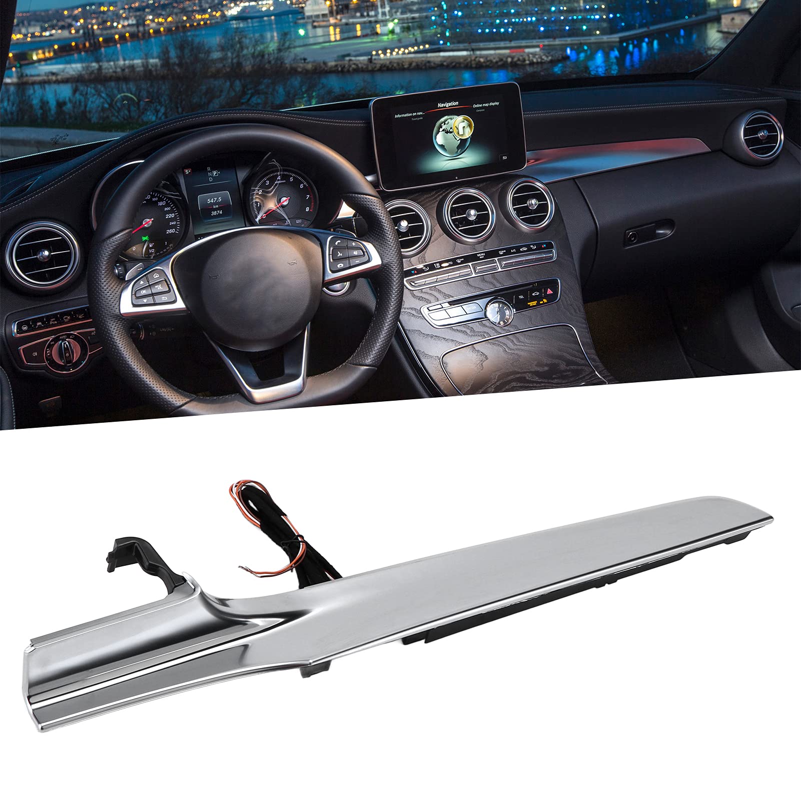 Luci Interne per Auto, Striscia Luminosa a LED per Auto Luce Ambientale 3 Colori Copertura Cruscotto Passeggero Trim Luce Ambientale Sostituzione della Luce Dell'atmosfera per