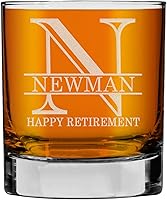 Vista 31 de Monograma grabado de cristal de whisky Rocks de 11 onzas (letra J), regalos de bourbon personalizados de la A-Z para hombres, día del padre, vidrio