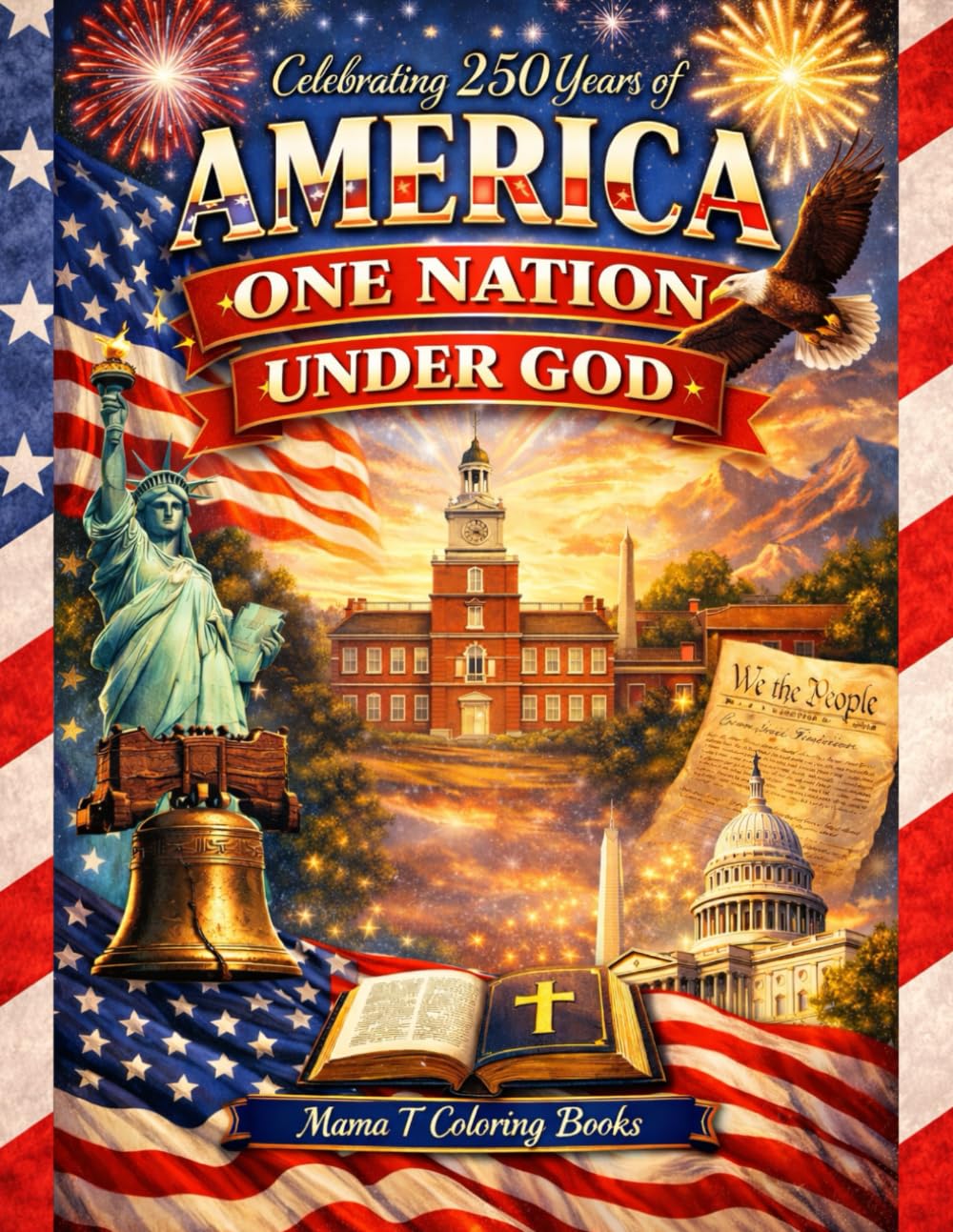 Celebrate 250 Years of America Coloring Book: One Nation Under God: Celebrate 250 years of American faith, freedom, and resilience with this ... faith, freedom, and enduring values.)