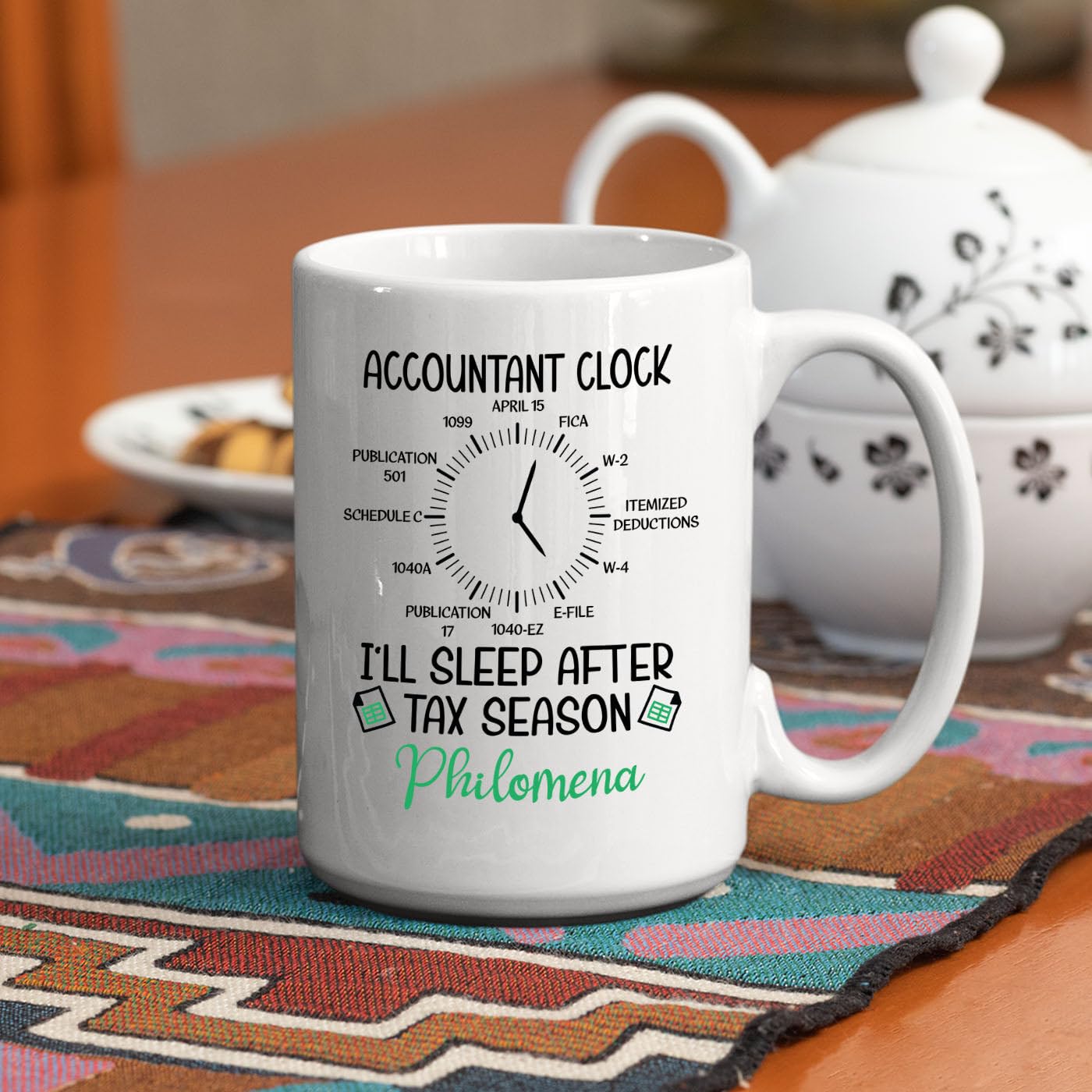Amazon.com: Personalized Accountant Clock I'll Sleep After Tax Season White Ceramic  Mug 11 Oz 15 Oz, Customized Accountants Coffee Mugs With Choose Name, Accounting  Travel Mug, Accountant Finance Coffee Cup Gift :