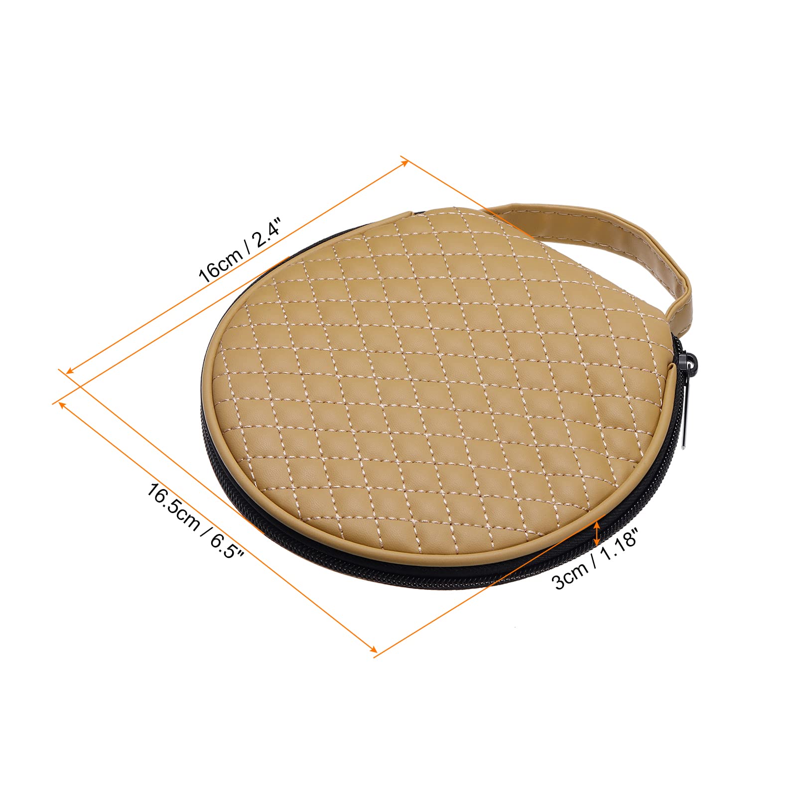 PATIKIL CD Pochette Rangement, Microfiber Cuir 20 Capacité Grille Cabas Disque Diviseurs de Stockage Organisateur Portefeuille pour Disques Collection Protection, Beige