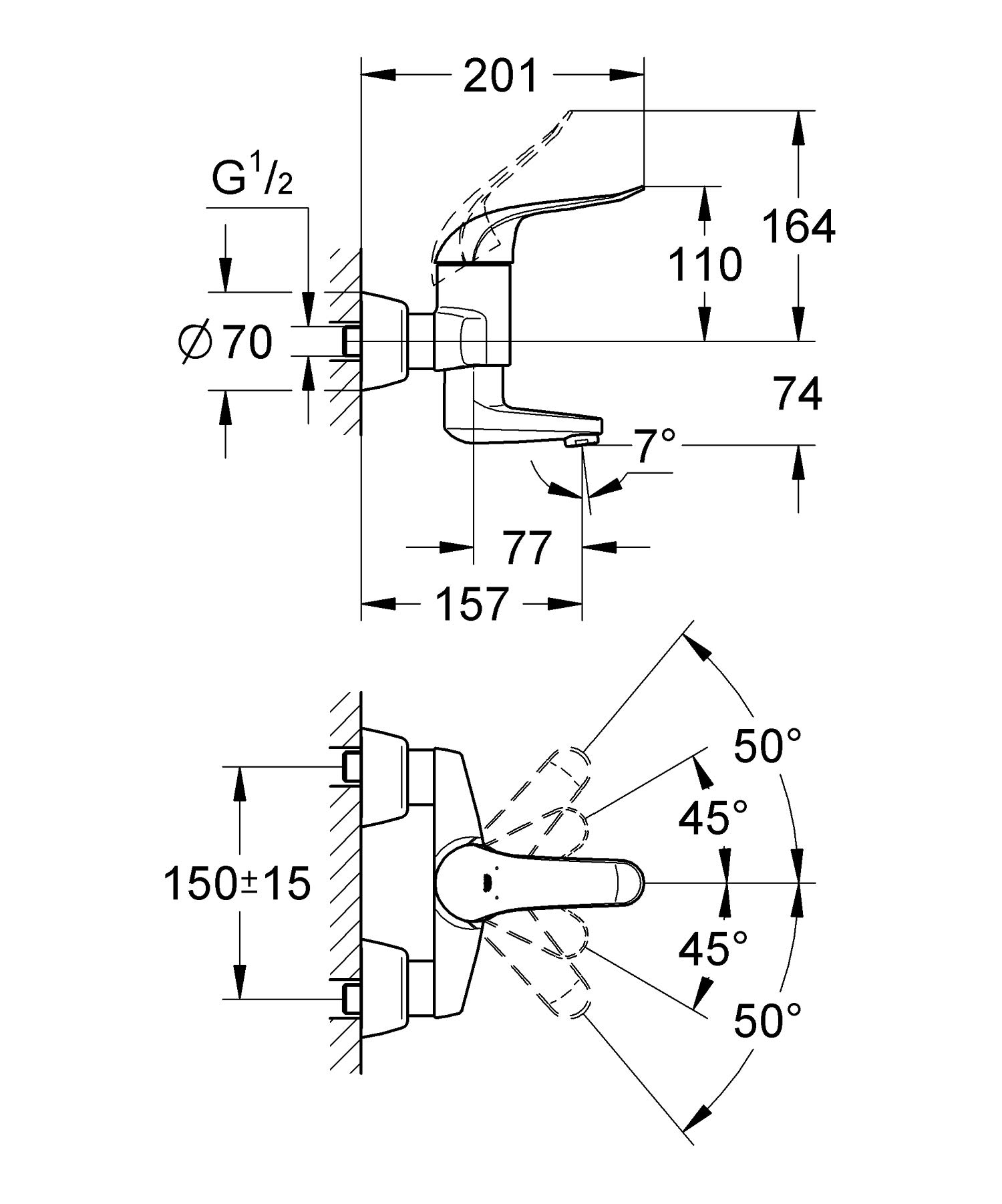 Grohe Euroeco Special Bateria umywalkowa, DN 15