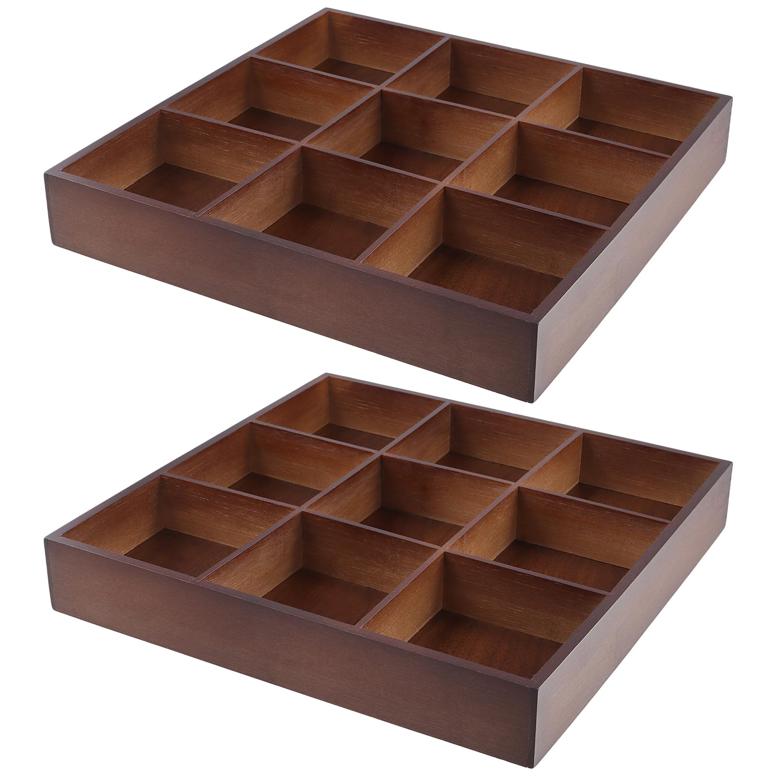 Amazon.com | FUNSUEI 2 PCS Multi Compartment Wooden Tray, Divided
