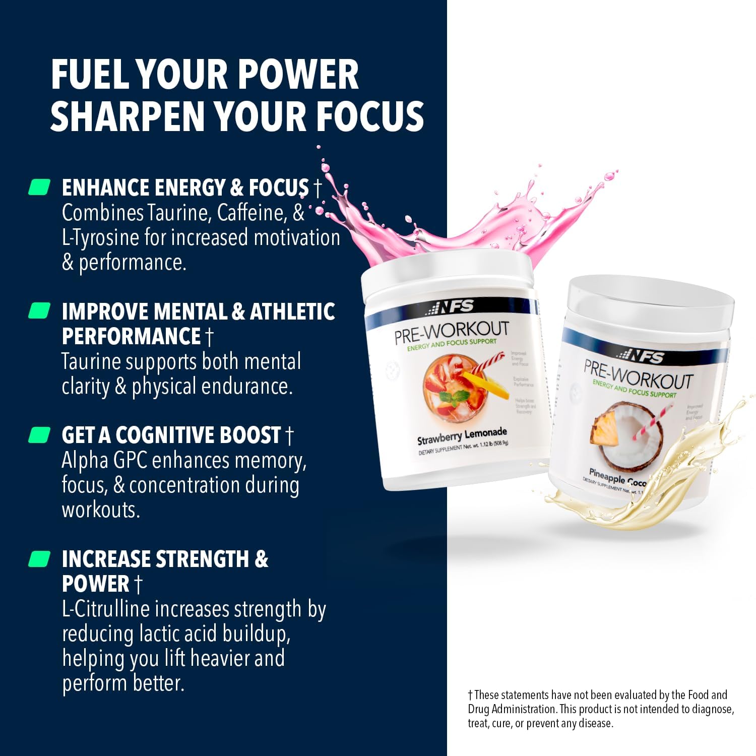 NF Sports Pre-Workout 25 Serving Strawberry Lemonade - Image 3