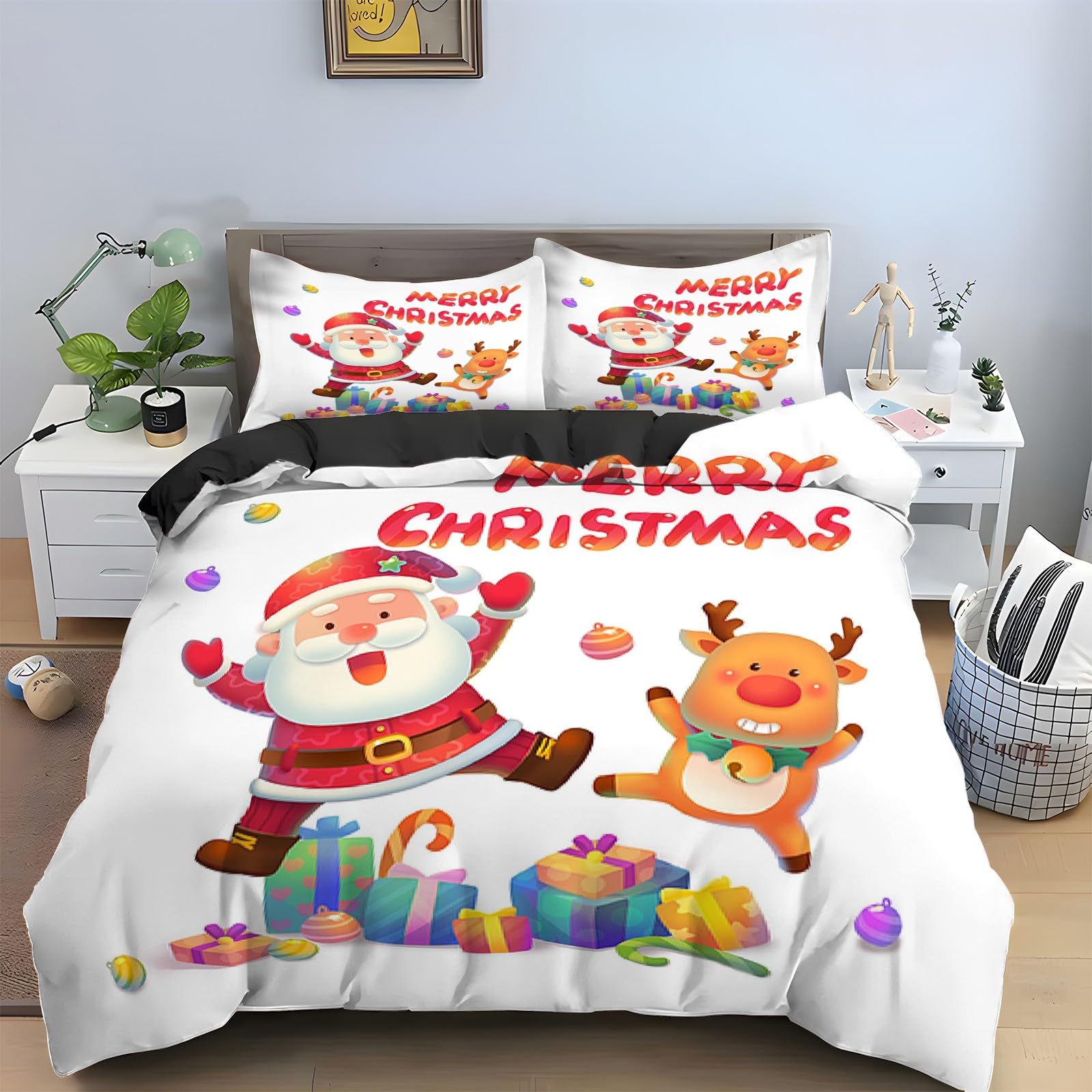 Ensemble de literie 3 pièces wapiti 90x190 en microfibre douce avec fermeture éclair