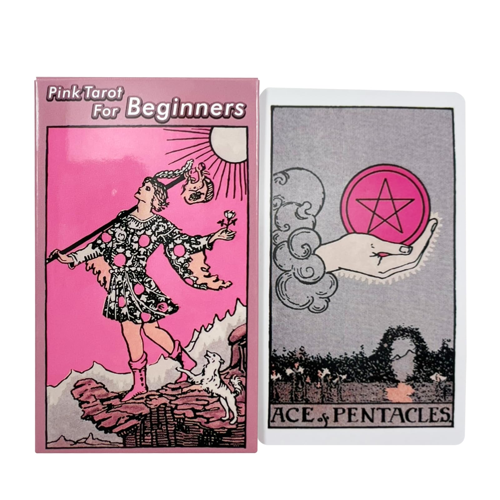 Tarot Cards Board Game, 78 Card Pink Tarot for Beginners, Pink Werther Tarot Tabletop Deck