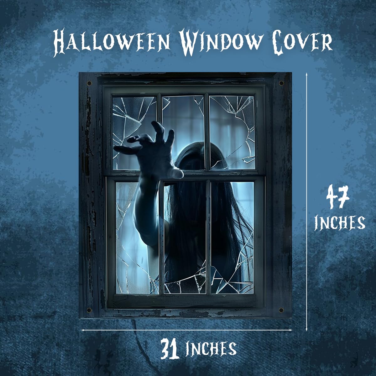 2er-Set Gruseliger Halloween-Vorhang Für Fenster – 80 X 120 Cm, Schaurige Deko Für Drinnen & Draußen