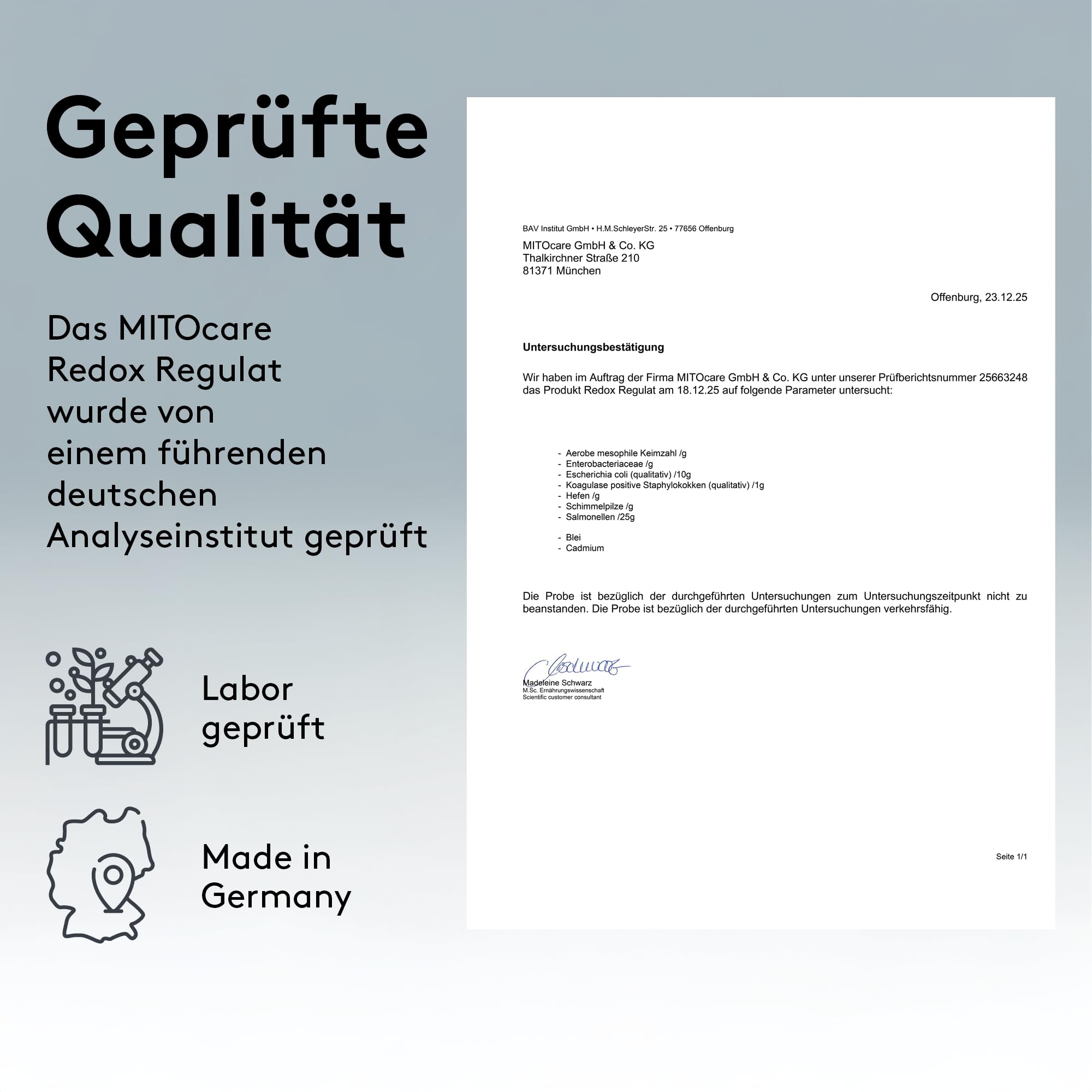 MITOcare Redox Regulat - Über 25 Nährstoffe - Formel gegen oxidativen Stress - Msm, Zink, Resveratrol - vegan & ohne Zusatzstoffe - Monatspackung mit 120 Kapseln - Produziert in Deutschland