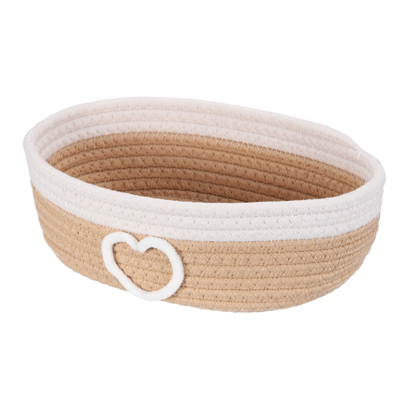 sourcing map Rectangular Rope Basket, 28.5 x 17 x 9cm Small Woven Baskets for Organizing Mini Woven Storage for Shelf Storage Home Bedroom Decor Gift Chest, Khaki/Beige