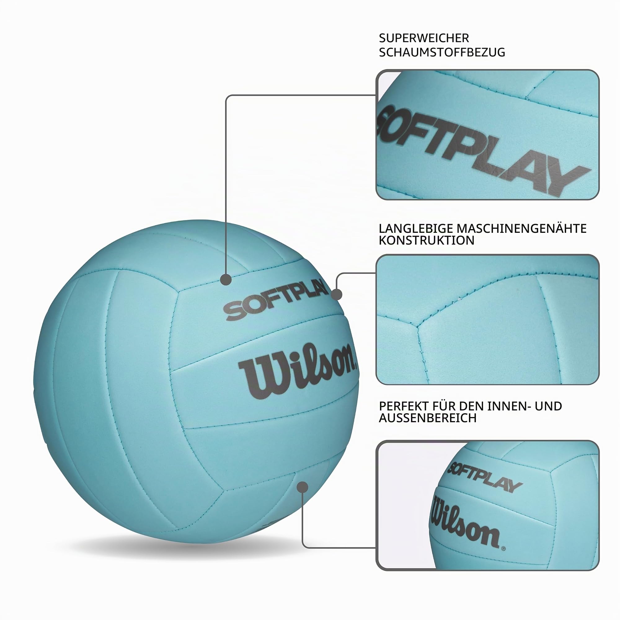 Wilson AVP Soft Play Volleyball, Eva-Schaum-Beachvolleyball, Komfort & Stil, Offizielle Größe