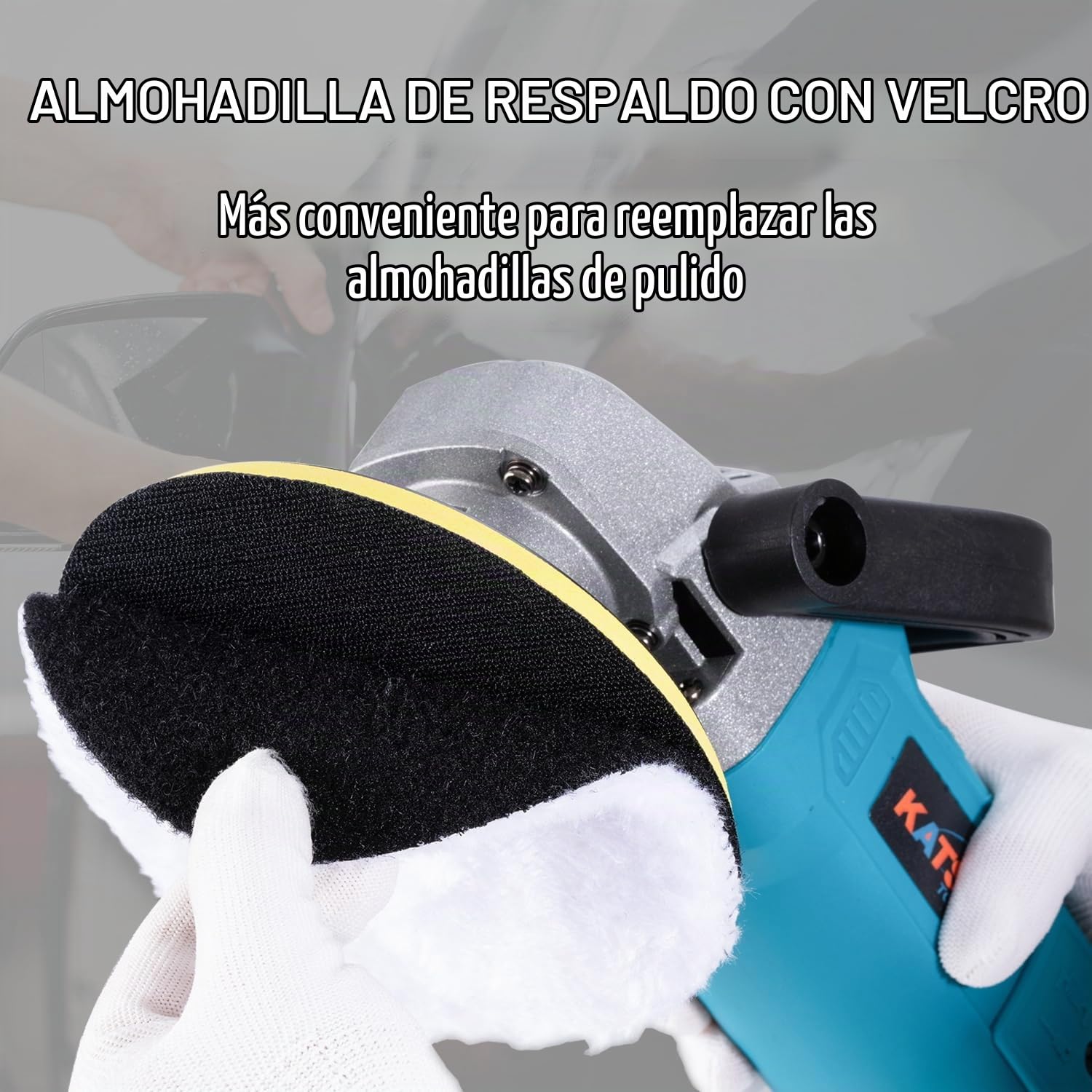 KATSU Tools Pulidora eléctrica coche 1200 W 150 mm – rotativa, 6 velocidades variables, lijadora angular máquina de encerado detailing