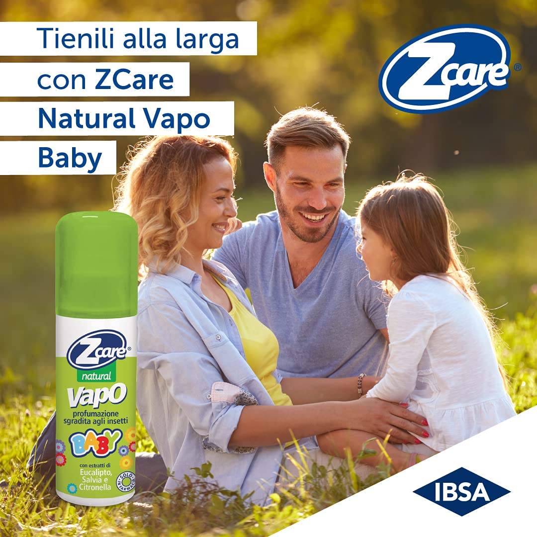 ZCare Natural Vaporizzatore Antizanzare Bambini Con Essenze Naturali Di Citronella, Eucalipto E Salvia. Flaconcino 100 Ml Antizanzare Neonati Spray Zanzare Bambini