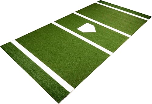 Miniatura 9 de All Turf Mats Alfombra de bateo de béisbolsóftbol para práctica de bateo de 6 pies x 12 pies de hierba artificial de nailon negro.