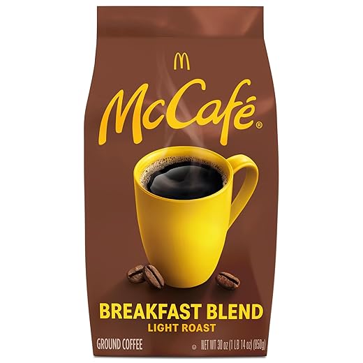 McCafe Breakfast Blend, Ground Coffee, Light Roast, Citrus Flavor Notes, Premium Quality, Responsibly Sourced, Kosher Certified, 30oz. Bag